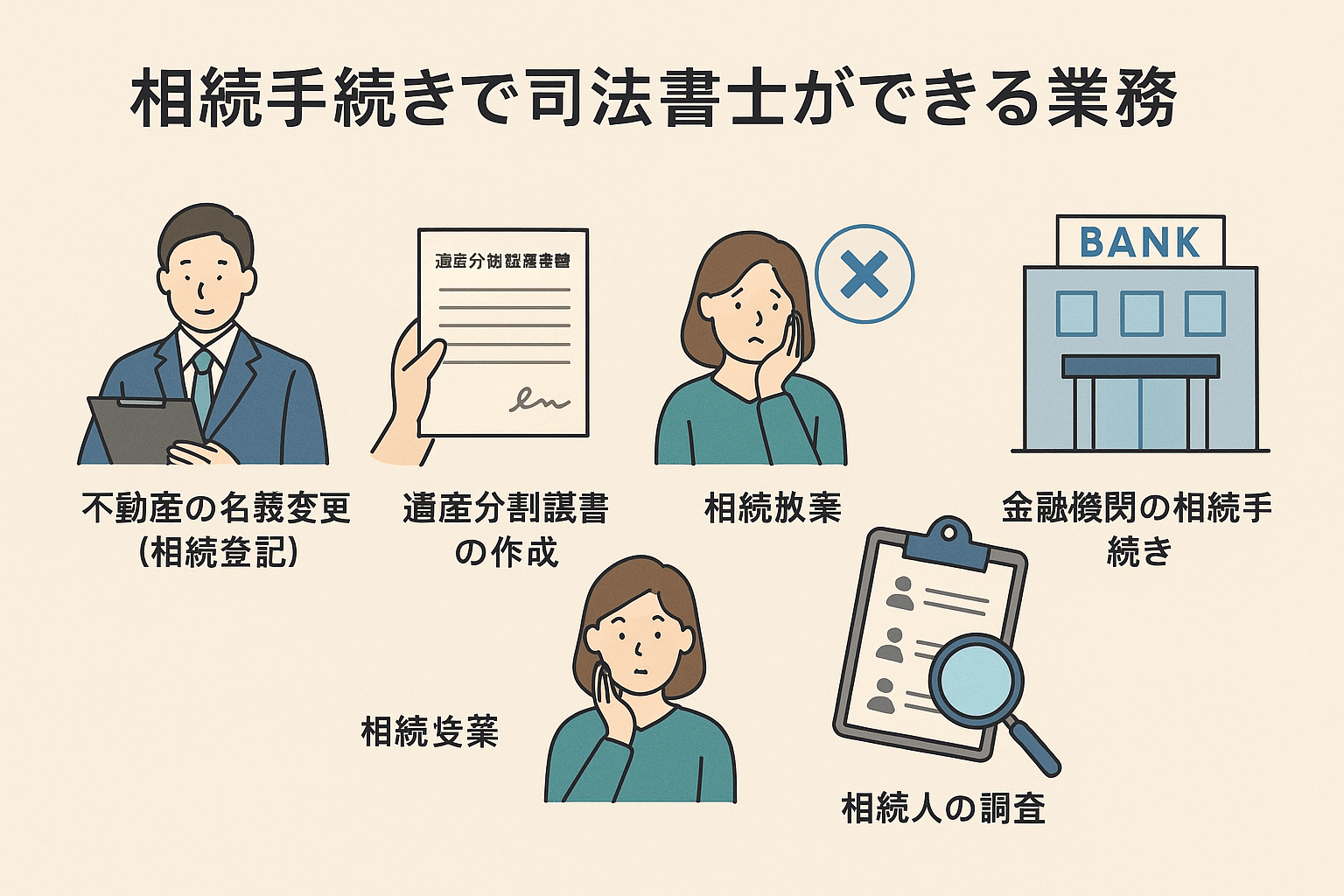 相続手続きで司法書士ができる業務