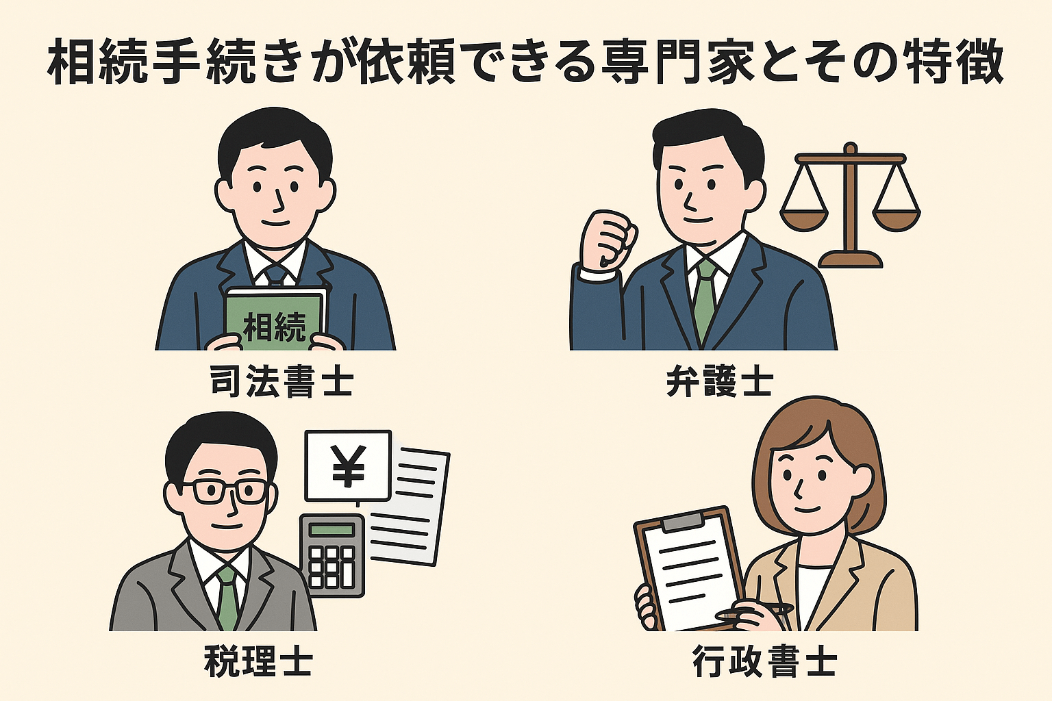 相続手続きが依頼できる専門家とその特徴