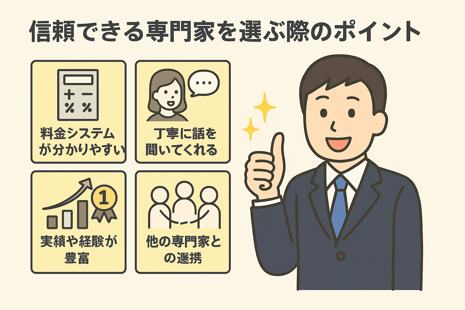 信頼できる専門家を選ぶ際のポイント