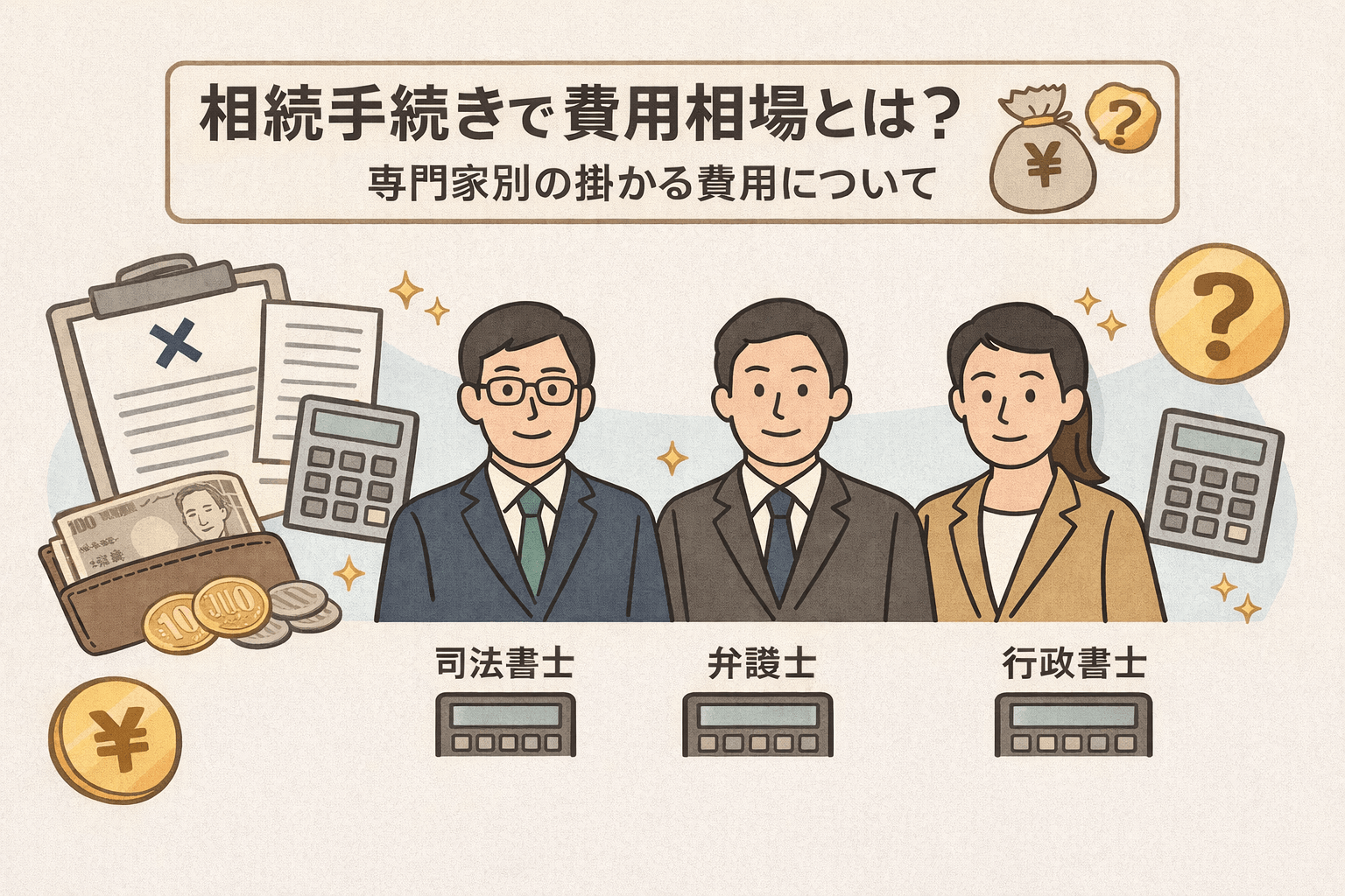 相続手続きの費用相場とは？専門家別の掛かる費用について