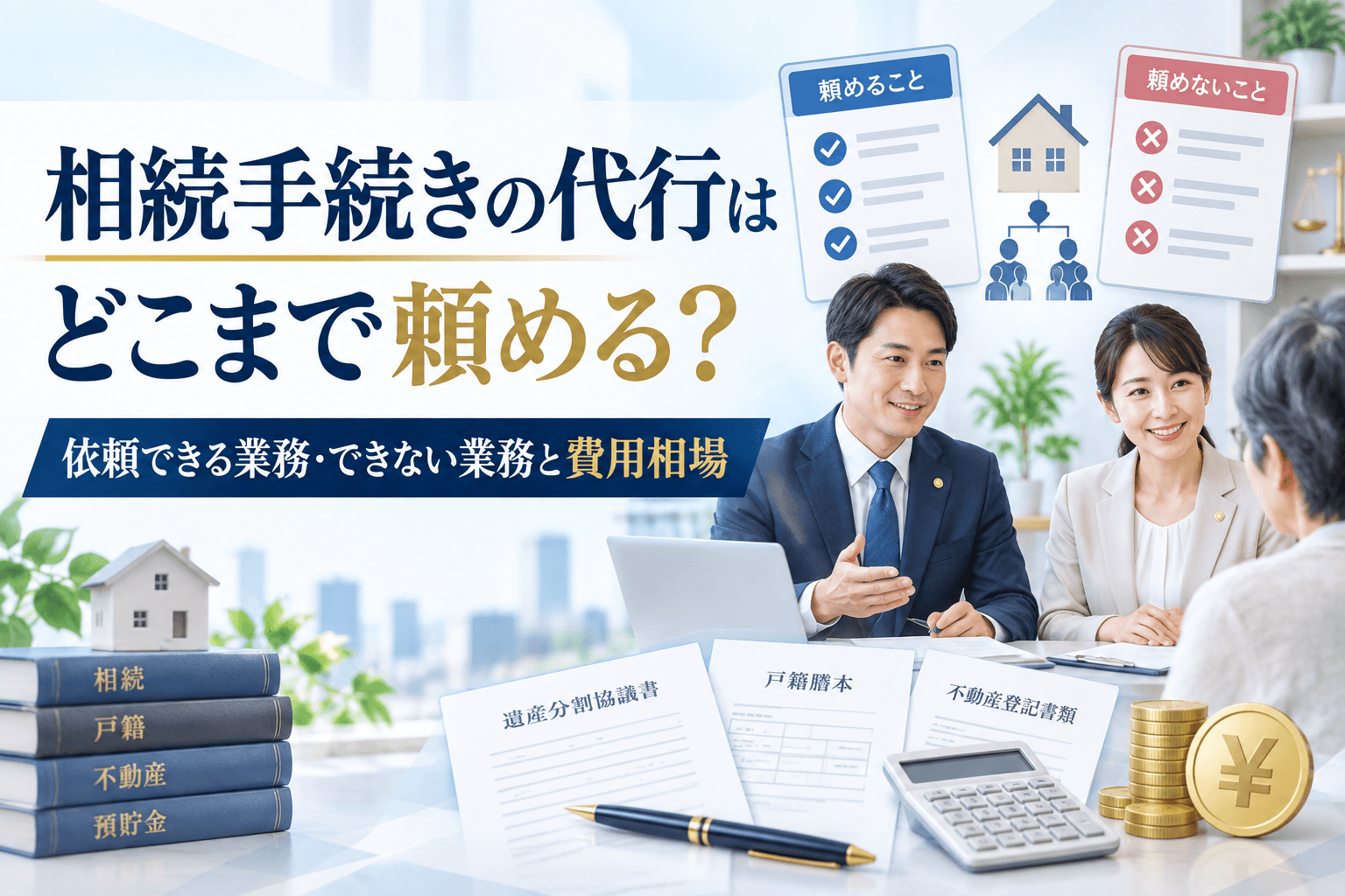 相続手続きの代行はどこまで頼める？依頼できる業務・できない業務と費用相場